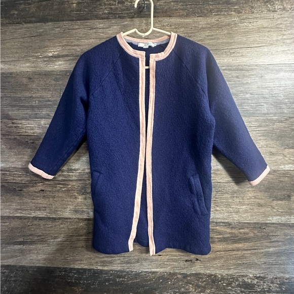 Boden Navy Cardigan Sweater with Pink Accents - Picture 1 of 8